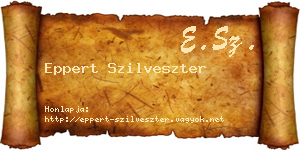 Eppert Szilveszter névjegykártya